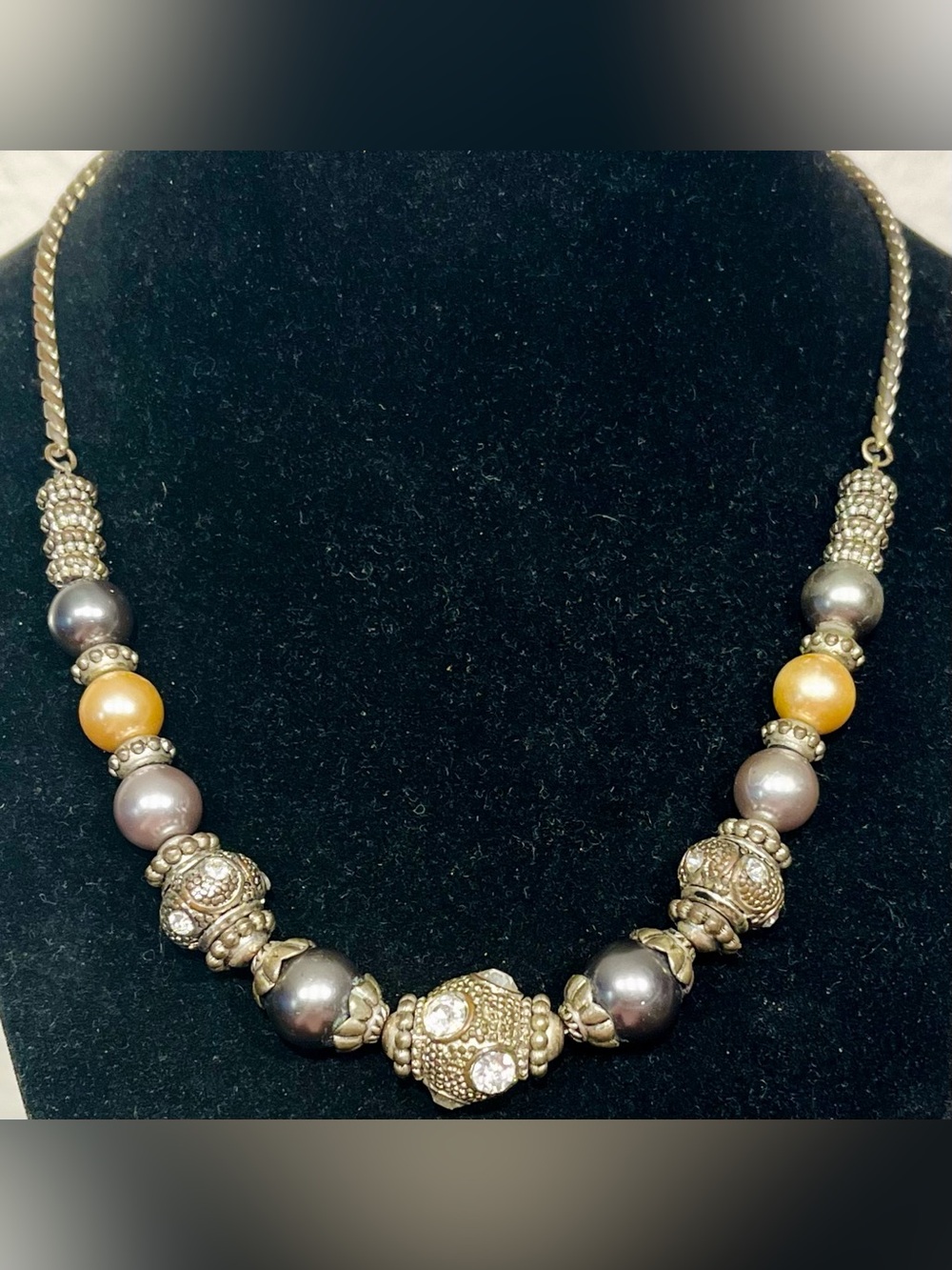 Vintage Beaded Statement Necklace